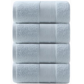 Artifi Bath Towels, 100% Cotton, Set of 4, Scandinavian Style, Thin, Quick Drying, Instant Absorption, Tenugui, Gift, Cotton, Large, Suitable for Home, Hotel, Work, Sports, Etc. Four Seasons (Haze