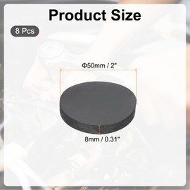 PATIKIL Rubber Solid Discs Washers, 8 Pcs Anti-Vibration Spacer 50mm OD x 8mm Thick Rubber Round Gasket Pad Bushings Spacer Washer for DIY Gasket Craft, Black