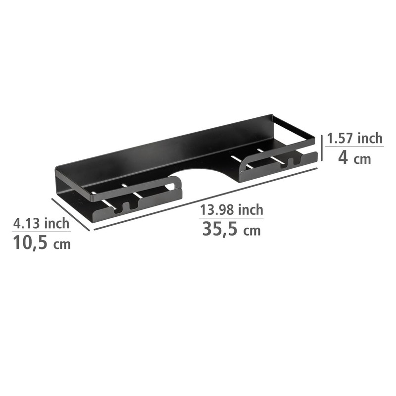 WENKO Turbo-Loc® Altarella S Shower Rail Caddy, Black, No Drilling
