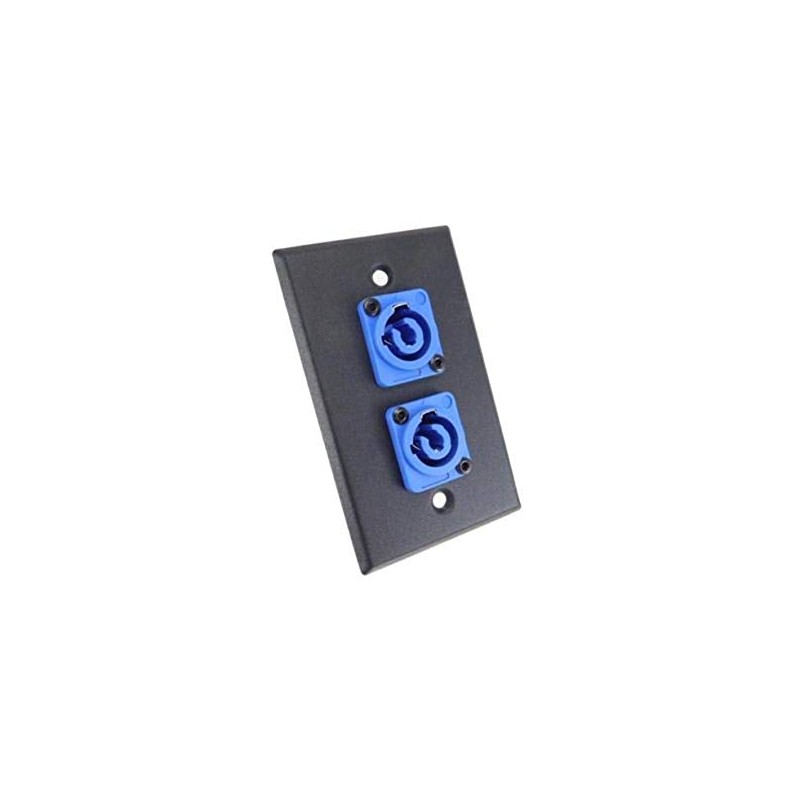 ProCraft Black Wall Plate W/ 2 Power in Blue AC