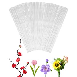 100 PCS FIVEIZERO 26 Gauge White Floral Wire Stems for Artificial Flower Making,Florist Wire,Flower Wire for Crafts,Alambre para Flores for Wreaths, Flower Arrangements and DIY Projects