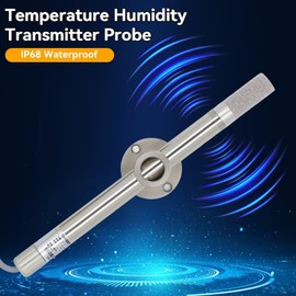 Temperature Humidity Sensor,FG6020 Temperature Transmitter Probe 4‑20mA Output IP68 Waterproof 15‑30V DC Transmitter Sensor Probe for Data Detection,Greenhouse,Etc, ‑40~120℃
