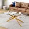 Glass Coffee Table for Living Room, Clear Coffee Table with
