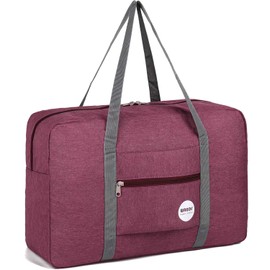 Wandf lightweight, foldable travel luggage, hand luggage, duffel bags, overnight bags, sports bag for travel, sports, gym, holiday weekender. Red