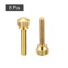 sourcing map 8Pcs Knurled Thumb Screws, M4x25mm Brass Shoulder Bolts