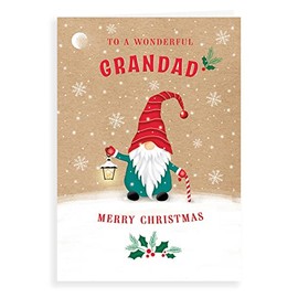 Piccadilly Greetings Character Christmas Card Grandad - 7 x 5 inches