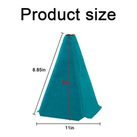 BESULEN Car Shift Boot Cover, Leather Shift Knob Dust Cover, Manual/Auto Shifter Boot Sleeve Replacement, Handbrake Gaiter Boot Dust Cover Car Interior Accessories (Light Blue)