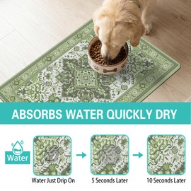 Pet Feeding Mat for Floors Waterproof Dog Mat for Food and Water Absorbent Quick Dry Non Slip mat for Cat Bowls
