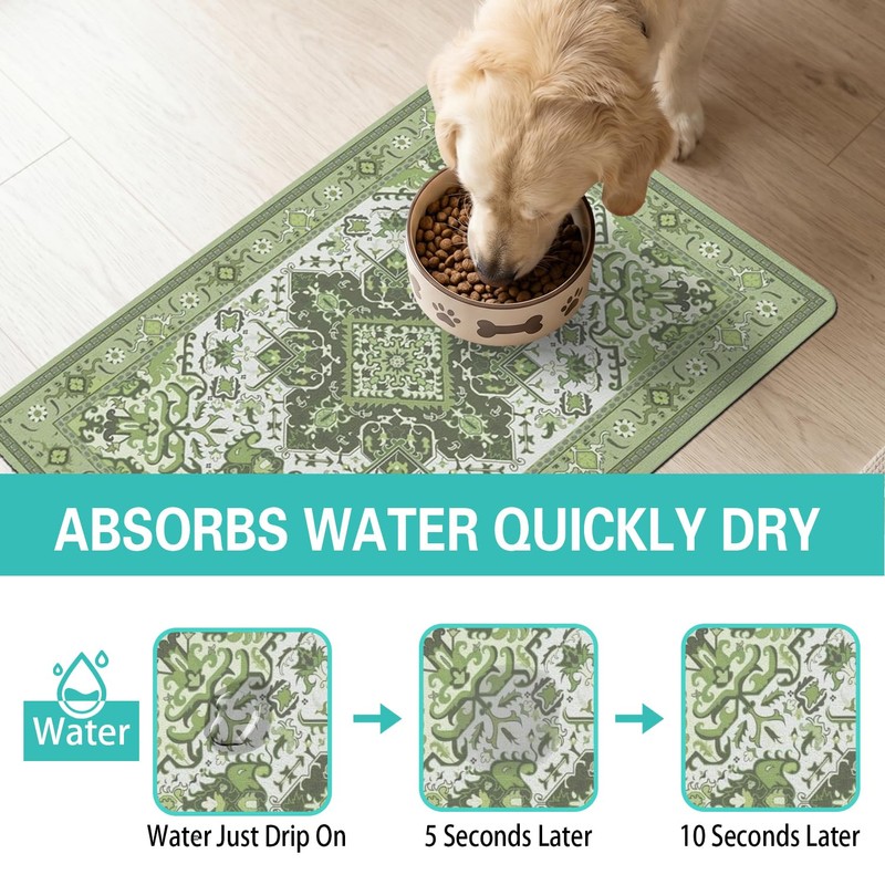 Pet Feeding Mat for Floors Waterproof Dog Mat for Food