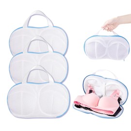 KAOTPO, 3 pieces laundry net bra, laundry net bra with dimensions 34 x 20 cm, bra laundry net for washing machine, reusable laundry net bra with zip in large size.