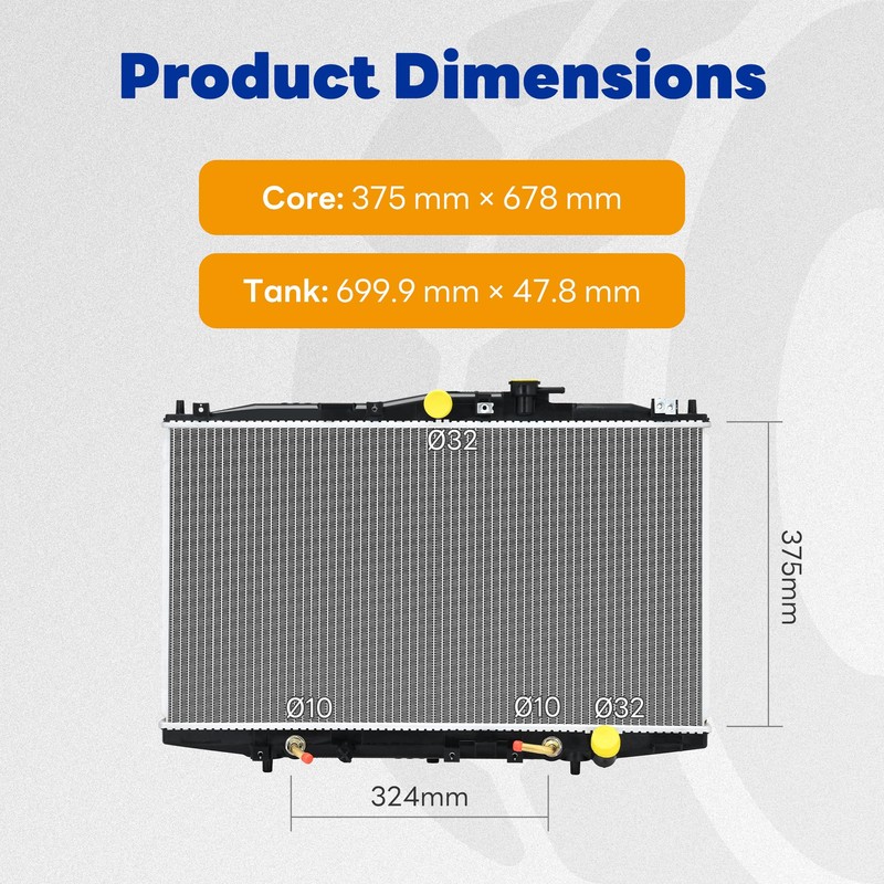 SYNTHACY Aluminum Radiator Compatible with Honda Accord 1998-2002 2.3L/3.0L