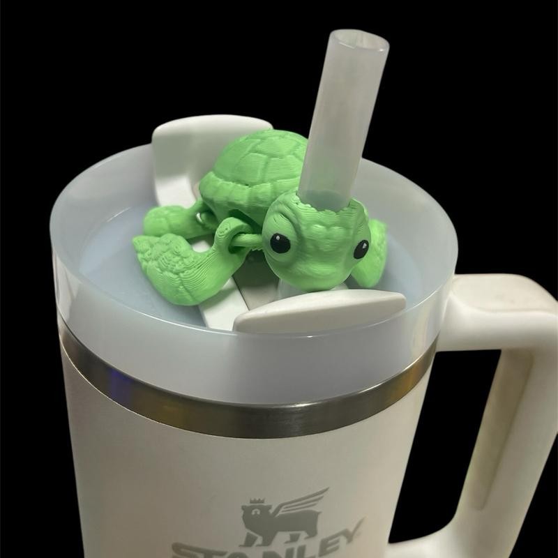 Tumbler Straw Buddy Dragon Guardian Straw Figurine 3D Printed:_Ice