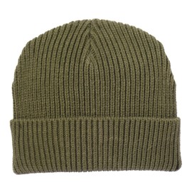Stylish Winter Ribbed Knit Watch Cap Beanie Hat with Cuff - Army Green