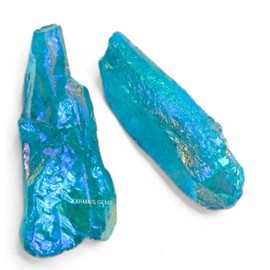 Crystals, Rocks, Jade, Crystals and Healing Stones, Witchcraft Supplies, Healing Crystals, Stones, Healing Stones, Rock Collection, Agate, Raw Stones (Aqua Aura Quartz, 2 Pcs)