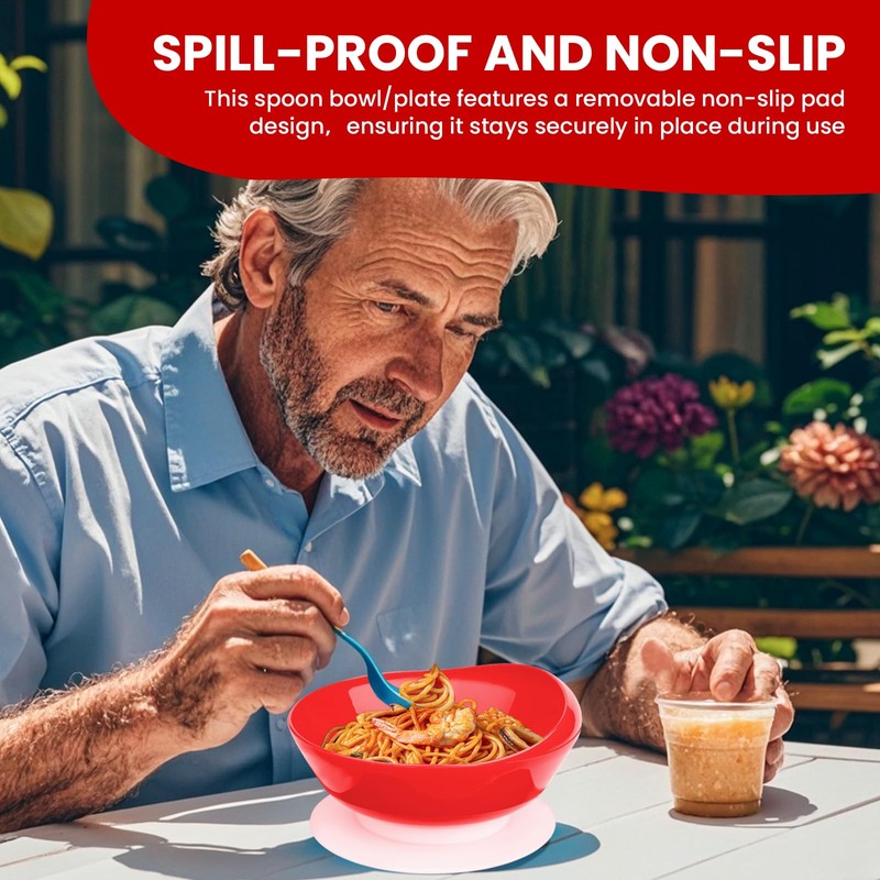 2Pack Spill Proof Scoop Bowl with Non-Skid Suction Base, Adaptive