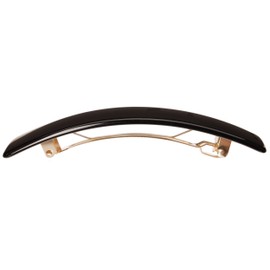 France Luxe Wide Rectangle Barrette - Black