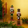 DECO EXPRESS Nutcracker Pack of 2 Wooden Nutcracker Soldier 30cm