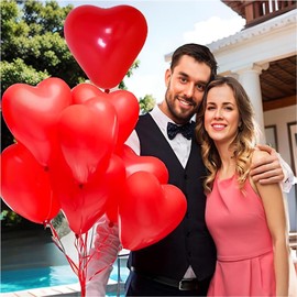 Red Heart Shape Latex Balloons for Valentines Day,Propose Marriage,Mother's Day,Father's Day，Wedding Party,love Party Decorations 12 Inch Pack of 50Pcs