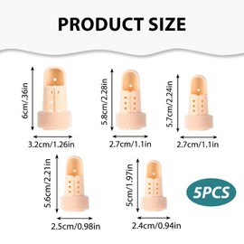 Eddrfy 5 Stecche per Dita + 5 Protezioni Elastiche per Dita, Stecca Regolabile per Indice, Medio e Mignolo, Protezione Confortevole della Punta del Dito dopo Infortuni