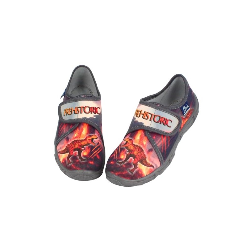 Beck Boys Prehistoric Slippers, gray