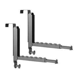 RFOUO Clothes Drying Rack Foldable 2pc,Over The Door Hooks with Retractable Rod,Foldable Over The Door Drying Rack for Laundry Bathroom Travel Hangers(Space Grey, 2 Pack)