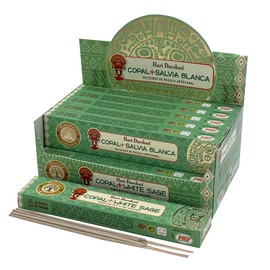 Hari Darshan Handcrafted Premium Incense Sticks 12 Box X 15 Sticks Total of 180 Sticks (Copal White Sage)