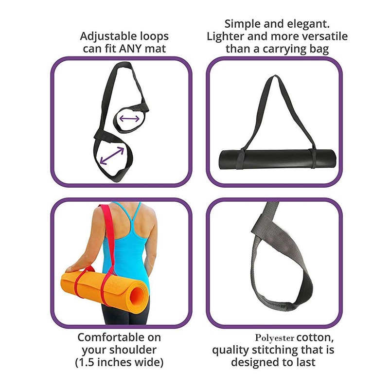 Yoga Mat Bag/Strap - for Most Yoga Mat (Black)