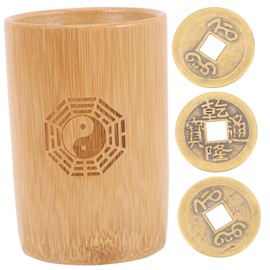 LABRIMP 1set Chinese Bucket Divination Tool Copper Divination for Fun and Easy -telling Games Vintage Style for Friends and Store Openings