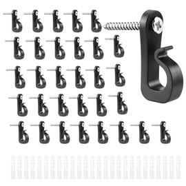 Pack of 45 Q Hanger Screw Hooks, Screw Hooks, Christmas Lights Hooks, Hook Screws, Small Stainless Steel Screw Hooks with Phillips Screw for Garage, New Year, Party, Outdoor Fairy Lights