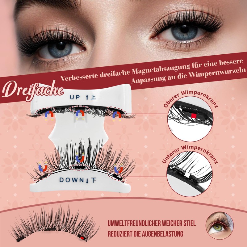 Higu clace Magnetic Eyelashes, Magnetic Eyelashes Without Eyeliner, Magnetic Eyelashes