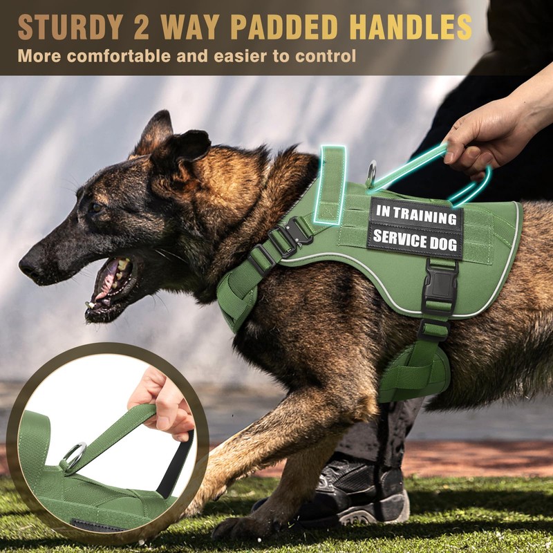 WINSEE Tactical Dog Harness for Large Dog, Heavy Duty Service