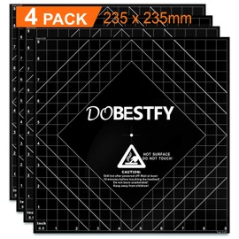 3D Printing Build Surface, Cuttable 3D Printer Heat Bed Platform Sheet with Premium Adhesive Various Sizes of 12"x12" / 8"x8" / 235x235mm / 220x220mm / 16"x16" / 20”x20” (9.25“x9.25”（4pack）)