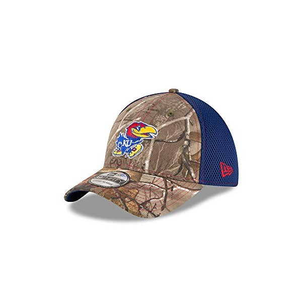 New Era Kansas Jayhawks Real Tree Neo 39THIRTY Flex Fit Hat/Cap Small/Medium