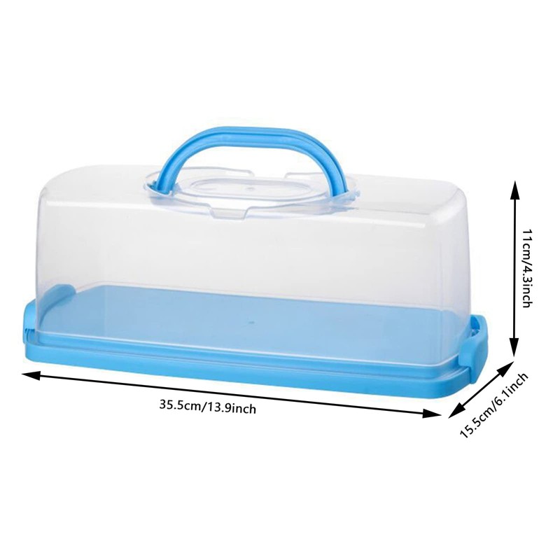 EWAFILU 3-Pack Plastic Rectangular Bread Box with Clear Lid, Portable