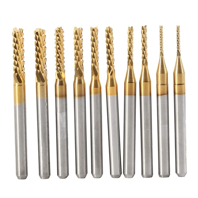 10pcs End Mill Cutter 1.0mm 1.5mm 2.0mm 2.5mm 3.0mm Carbide