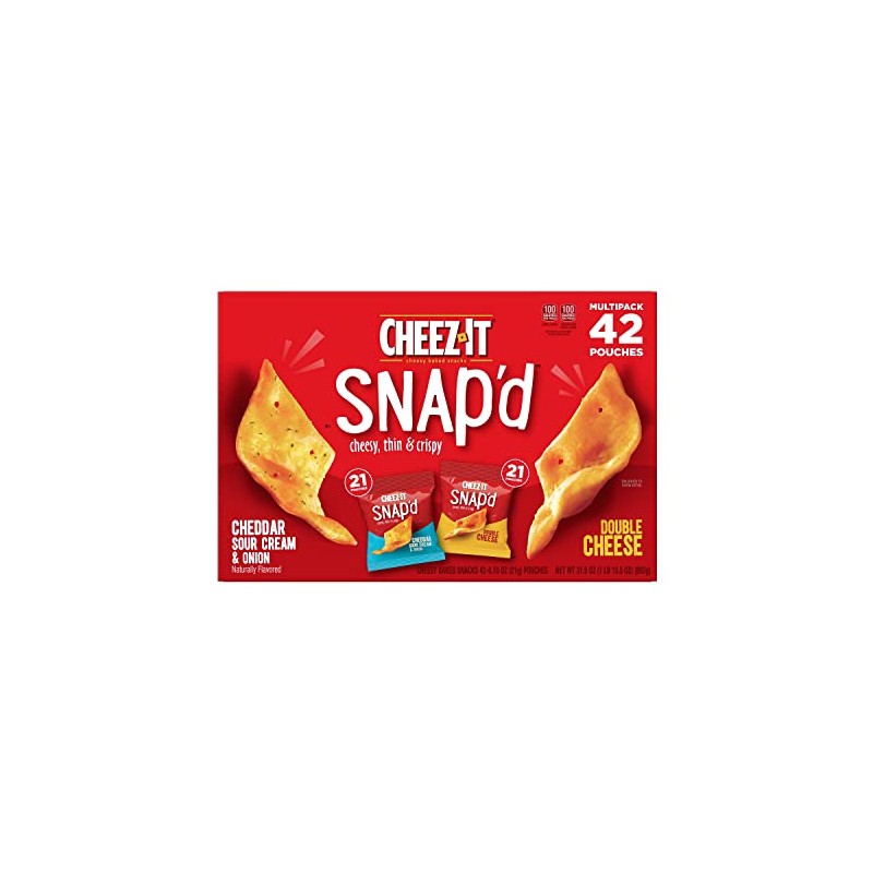 Cheeze-It Snap'd Cheesy Baked Snacks Multipack 42Count 0.75 Oz Net