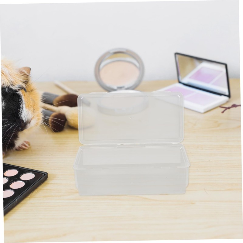 GRIRIW 2pcs Transparent Storage Box Organizer for Desktop Lid Style