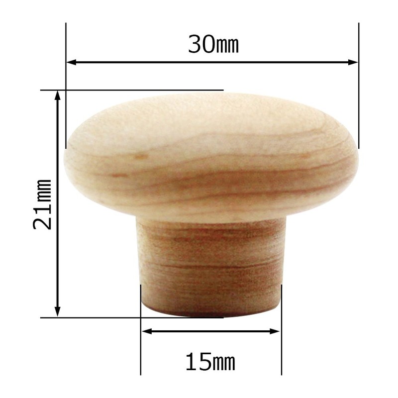 WAKI TW-312 Wooden Knobs, 1.2 inches (30 mm)