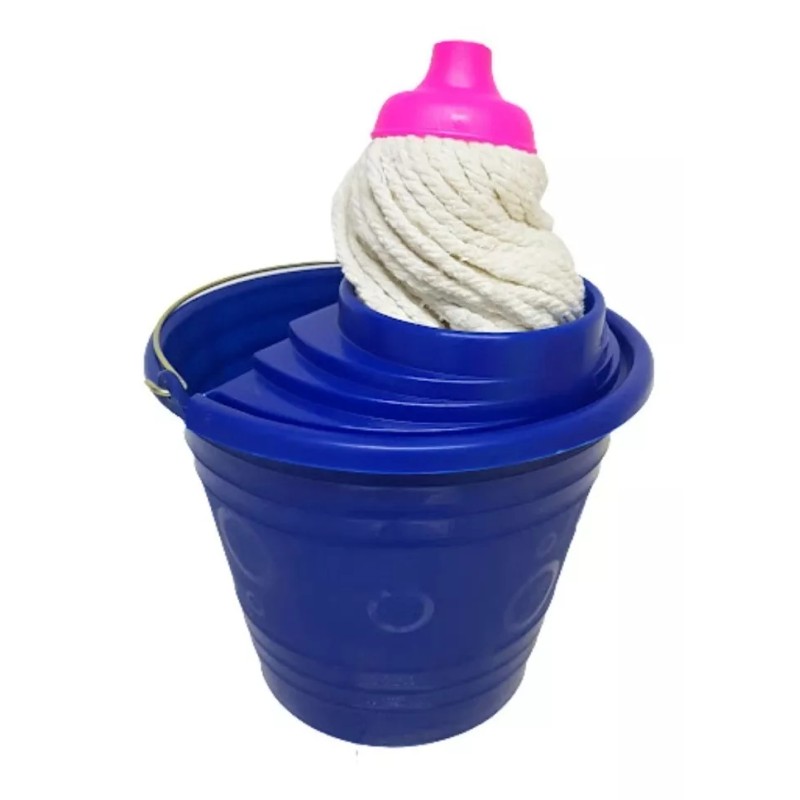 Macoll Kit Limpieza Cubeta Exprimidora Trapeador Algodon Microfibra