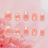 Cute Cat Press on Nails Glossy Silver Cat Eye French