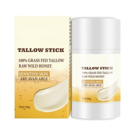 Ofanyia Beef Tallow Stick, Natural Beef Tallow and Honey Balm, Grass Fed Beef Tallow Stick Balm, Moisturizing Hydrates Dry Skin, Beef Tallow Face Moisturizer for Body Face Care (40g)