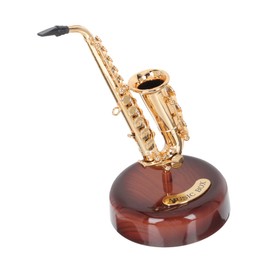RORPOIR Saxophone Music Box 7.87 Inch Creative Desktop Instrument Decor Unique Musical Instrument Adornment for Home Office Living Room