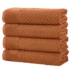 Great Bay Home Bath Towels - 100% Cotton 4 Pack 54x27 Bath Towel Set - Absorbent, Durable, Quick-Dry Towels for Bathroom (Copper)