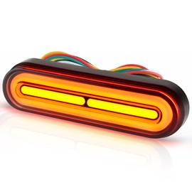 iFunyLED Motorcylce LED Dual Color Tail Light,12V-80V Super Bright for Turn Signal Brake Driving light,Fits for ATV Scooter Bike Truck Trailer and Golf Car (Pack of 1)