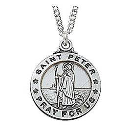 St Peter Prayer Card With Medal Catholic Christian Pendant Charm Patron Saint