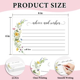 RWSEFK Greenery Advice and Wishes Cards for the New Mr and Mrs, Wedding, Bridal Shower, Baby Shower, Graduation, Party Decorations, 25 PCS 4x6 Inches Card-005