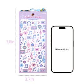 200+ PCS Waterproof Vinyl Transparent Flower Stickers, Kawaii Stickers for Notebook Laptop Scrapbook Journaling, 6 Sheets Cartoon Cute Boxed Gifts for Kids Teens Girls Boys