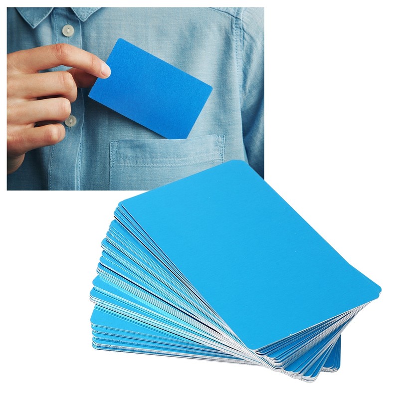 50Pcs Blue 0.45mm Thicken Marking Metal Card Test Material Nameplate