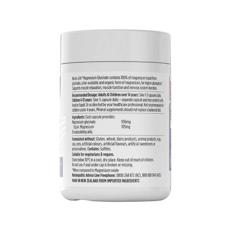 Nutralife-Magnesium Glycinate 120 Capsules