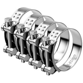 TXXATX Exhaust Clamp Stainless Steel 86-91 mm Joint Bolt Clamps Pack of 4 Hose Clamps Exhaust Pipe Band Width 24 mm Motorcycle Exhaust Clamp for Exhaust Clamp Hose Water Pipe